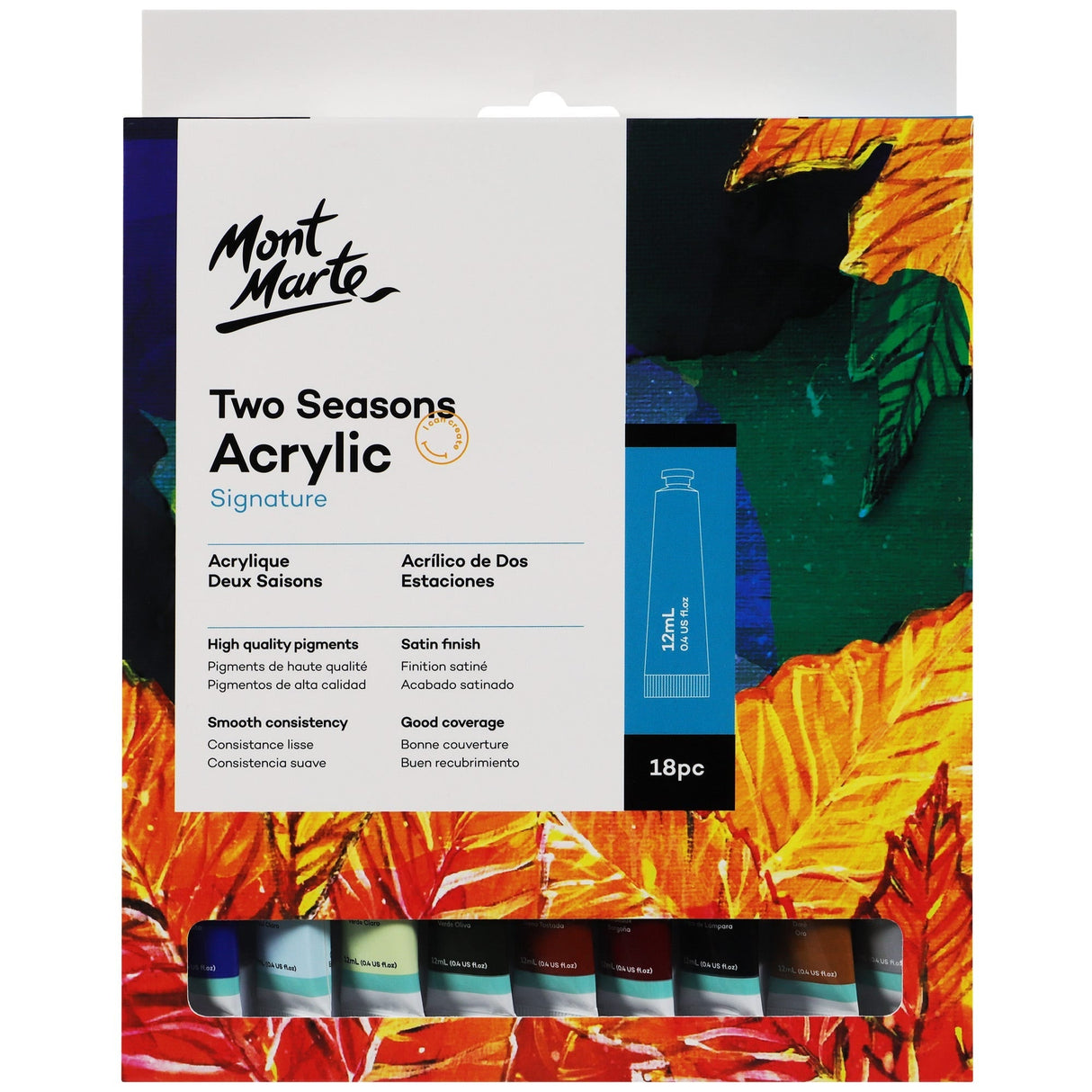 Mont Marte Two Seasons Acrylic Signature 18Pc X 12Ml (0.4 Us Fl.Oz)