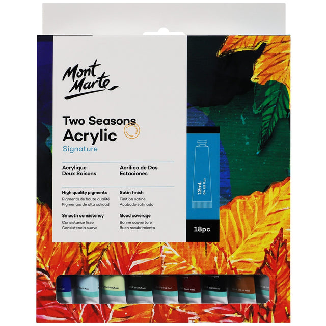 Mont Marte Two Seasons Acrylic Signature 18Pc X 12Ml (0.4 Us Fl.Oz)