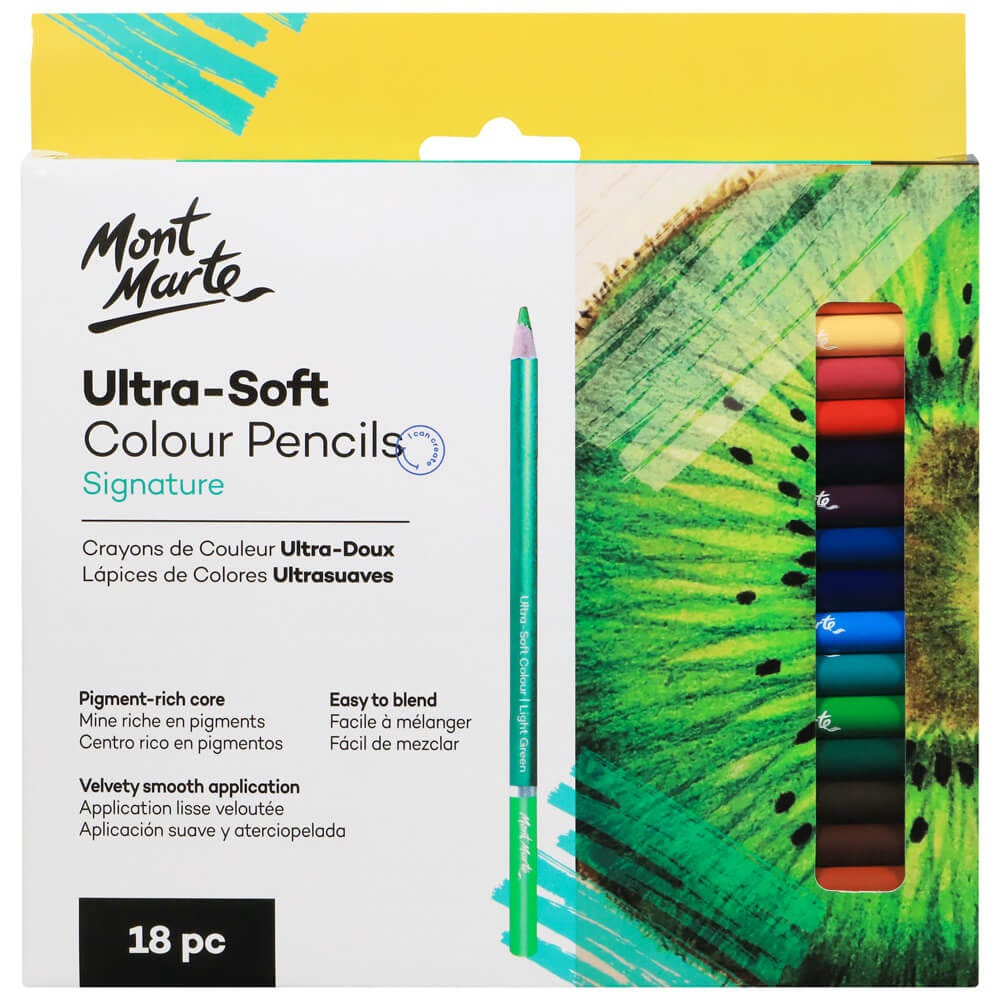 Mont Marte Ultra-Soft Colour Pencils Signature 18Pc
