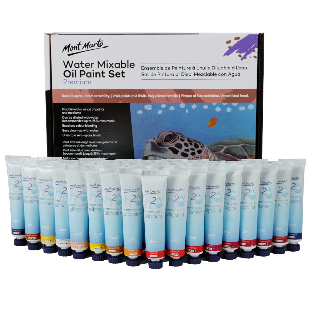 Mont Marte Water Mixable Oil Paint Set Premium 36Pc X 18Ml 0 6Oz