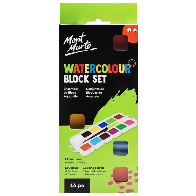 Mont Marte Watercolour Block Set 14Pc