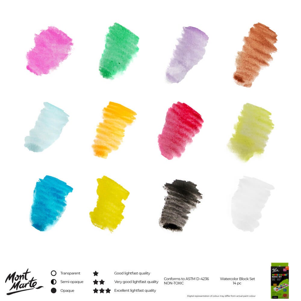 Mont Marte Watercolour Block Set 14Pc