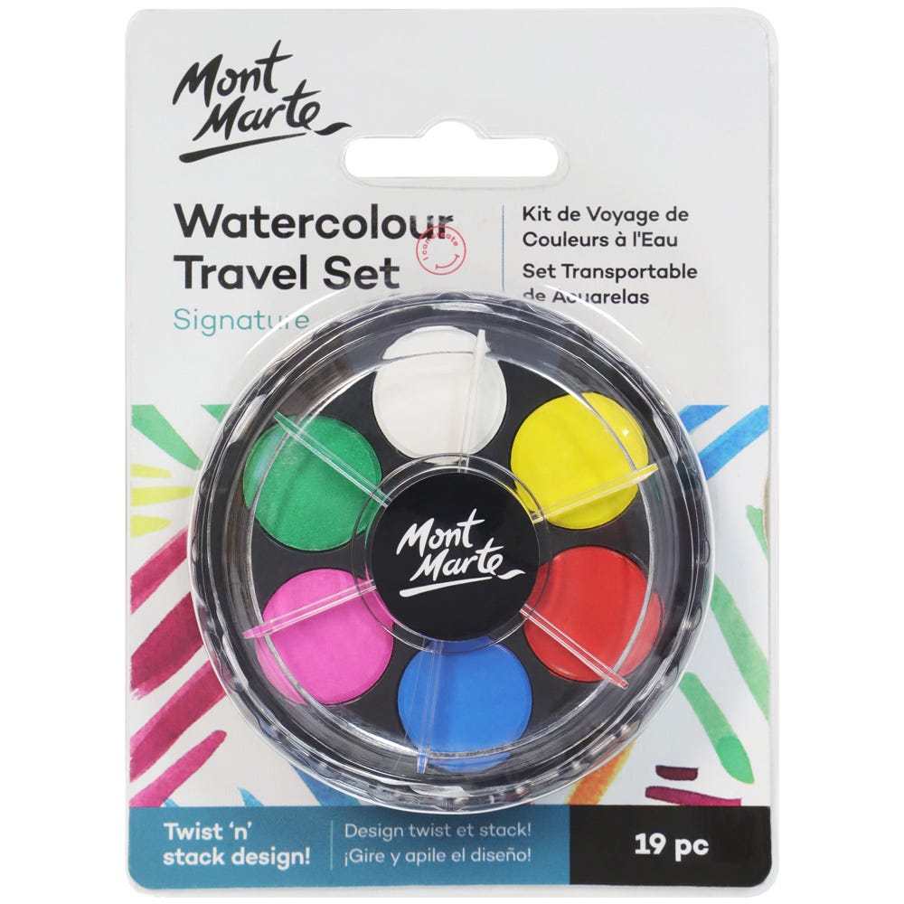 Mont Marte Watercolour Travel Set Signature 19Pc