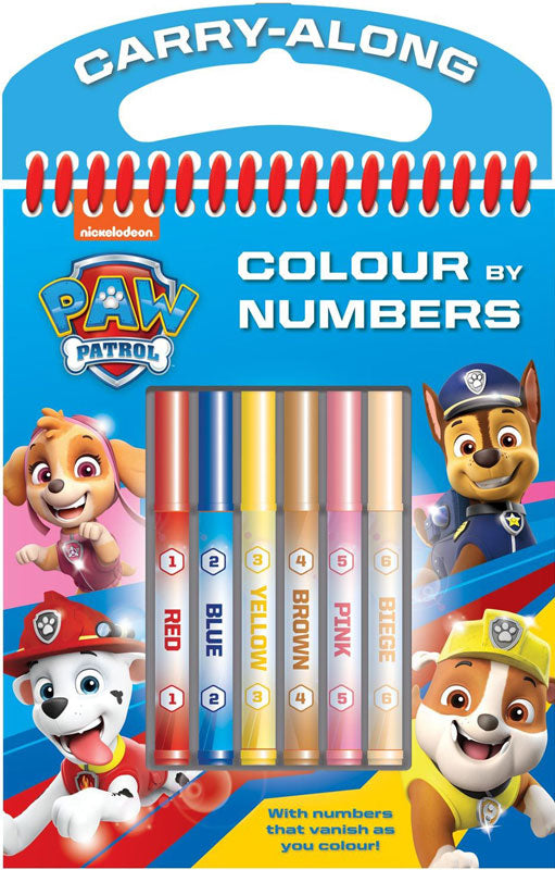 Paw Patrol Carry-Along Colour By Numbers