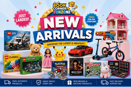 New Arrivals collection featuring the latest toys, LEGO, Pokémon Trading Card Game, One Piece Card Game, dolls, ride-on toys, board games and educational toys at Funzone UAE