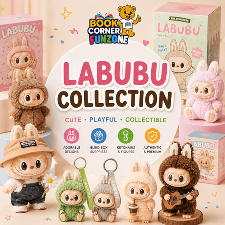 Funzone Labubu Collection featuring authentic Labubu plush toys, blind boxes, collectible figures, keychains and designer collectibles for fans and collectors in the UAE