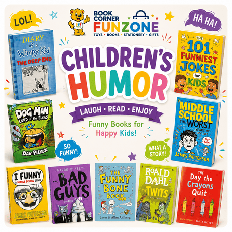 Funzone Children's Humor collection featuring colorful funny storybooks, joke books, comic books, illustrated children's adventures and entertaining books for young readers in the UAE