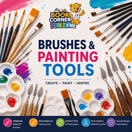 Funzone Brushes & Painting Tools collection featuring premium artist brushes, brush sets, palette knives, paint palettes, acrylic brushes, watercolor brushes and professional painting accessories for artists in the UAE