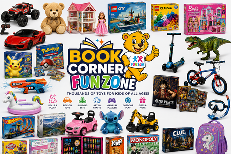 Funzone UAE All Products Collection featuring toys, books, LEGO, board games, stationery, ride-on toys, dolls and educational toys