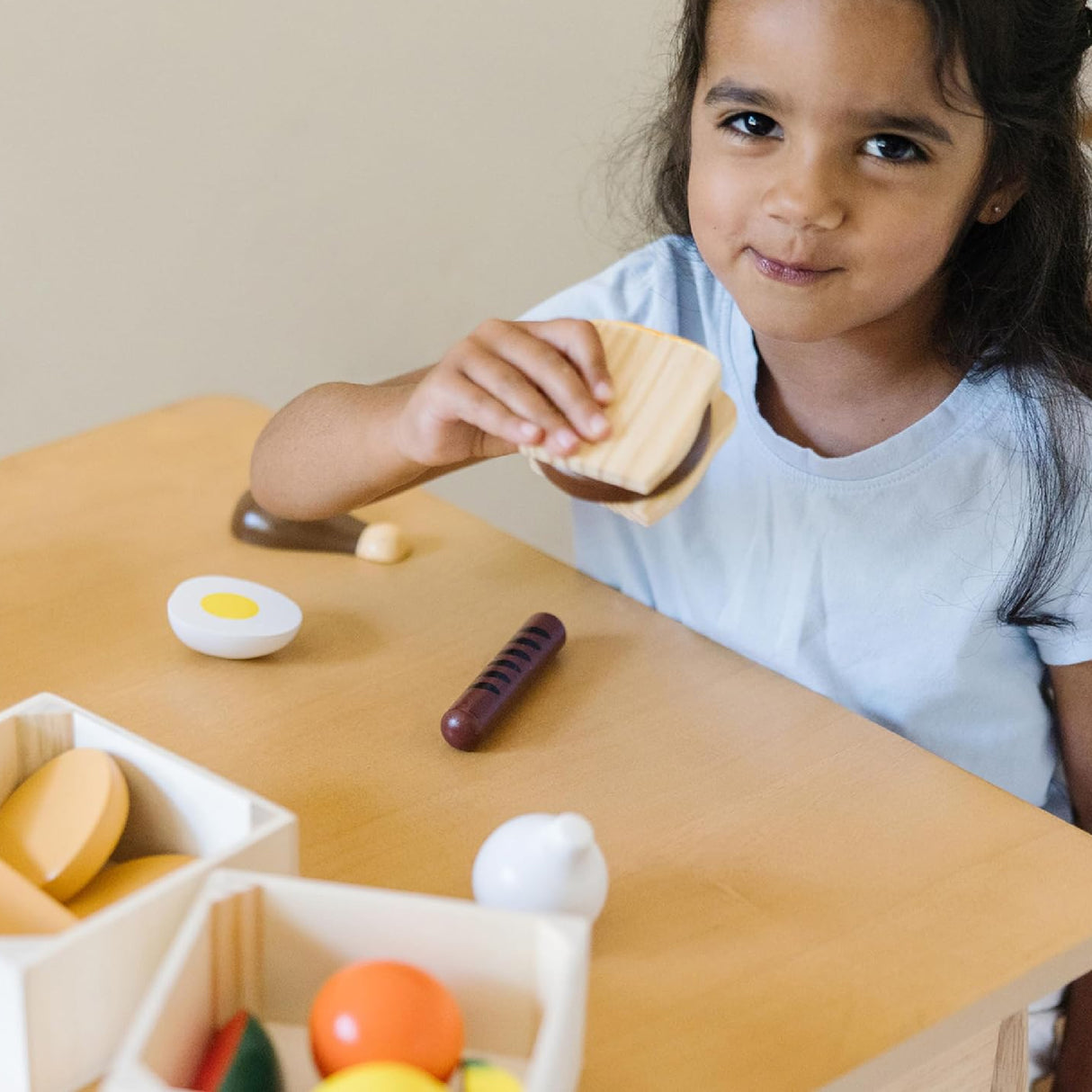 Melissa & Doug Food Groups - 21 Wooden Pieces and 4 Crates