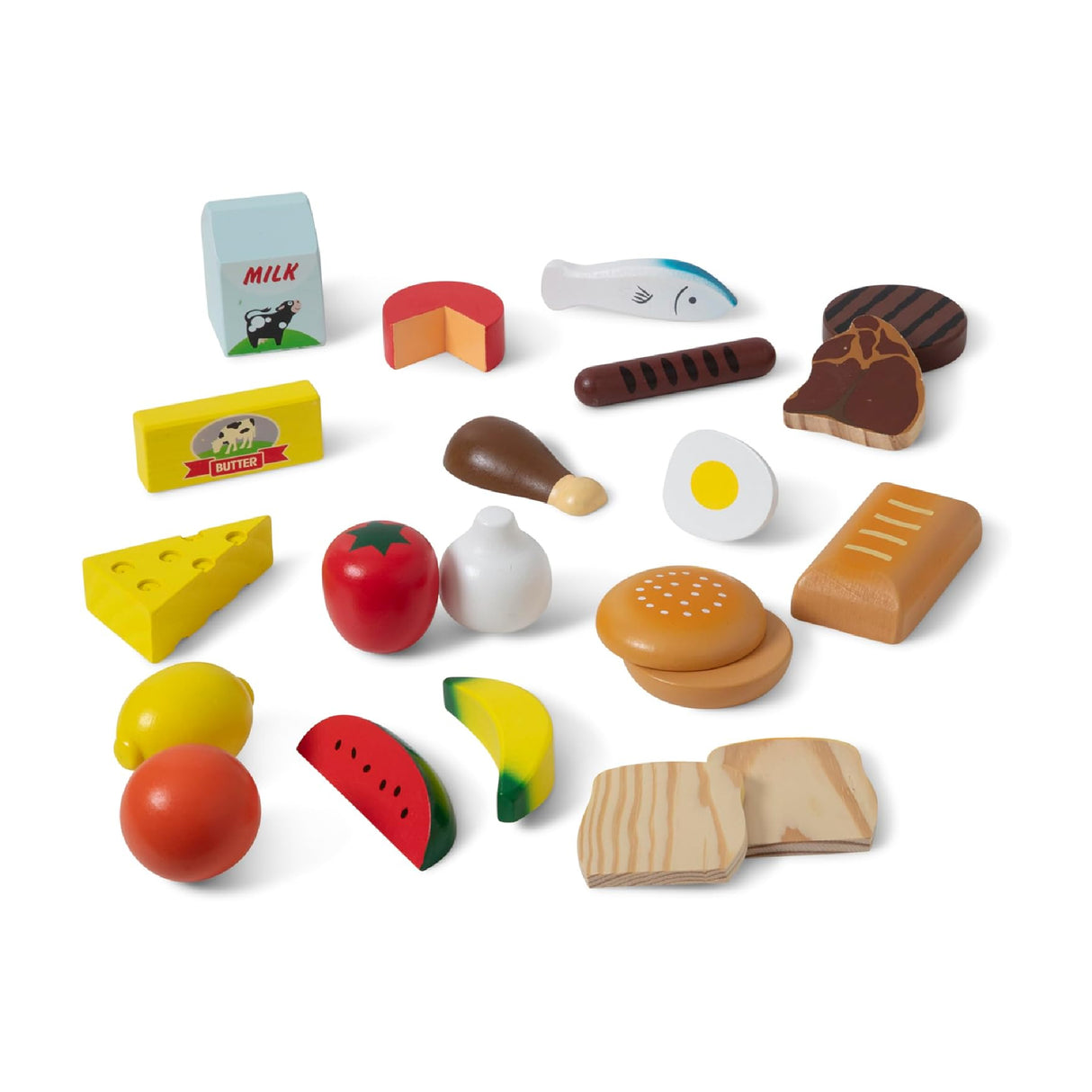 Melissa & Doug Food Groups - 21 Wooden Pieces and 4 Crates