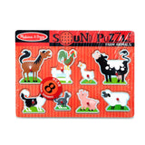 Melissa & Doug Farm Animals Sound Puzzle - Wooden Peg Puzzle With Sound Effects (8 pcs)