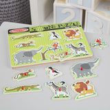 Melissa & Doug Zoo Animals Sound Puzzle - Wooden Peg Puzzle With Sound Effects (8 pcs)