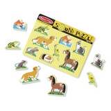 Melissa & Doug Pets Sound Puzzle - Wooden Peg Puzzle With Sound Effects (8 pcs)