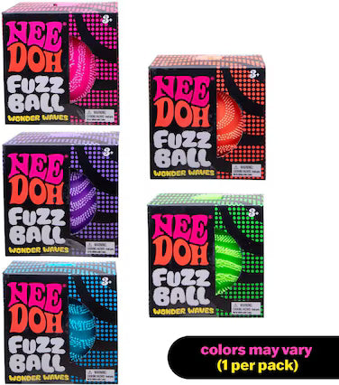 NeeDoh Fuzz Ball Wonder Waves Sensory Fidget Toy 2.5 Inch 1 Random Piece
