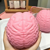 Giant Brain Squishy Stress Relief Toy – 12CM Pink