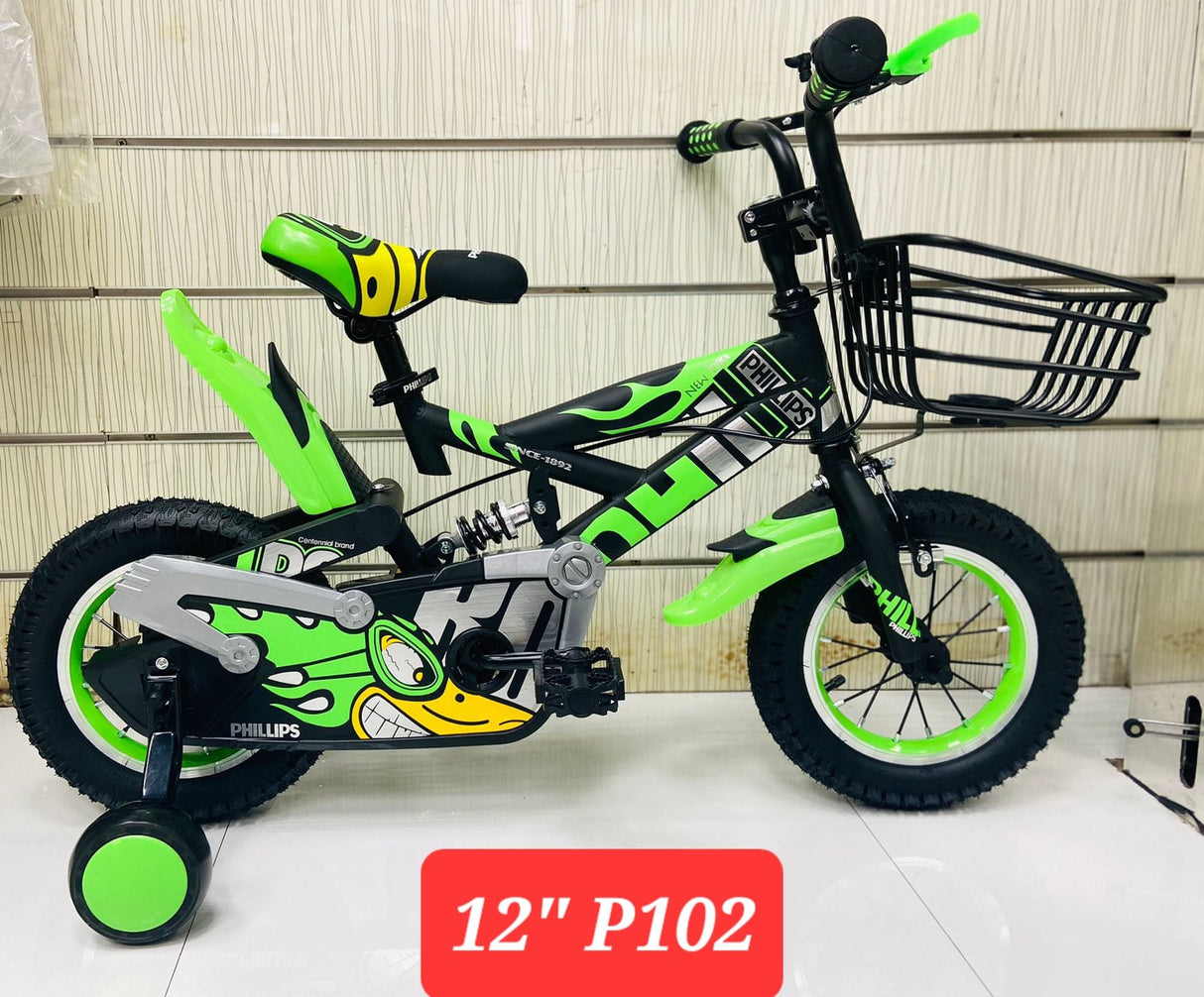 Phillips 12-Inch Kids Bicycle – Green & Black