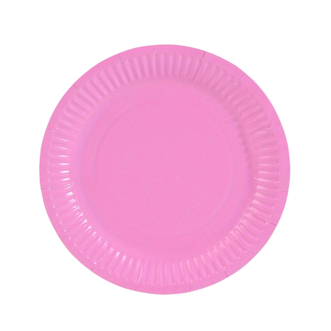 Party Plate 9 Inch Round Pink 6 Pcs