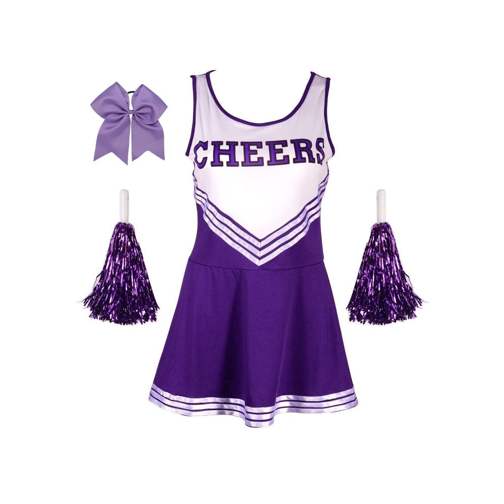 Links to CHEERLEADER COSTUME WITH POMPOM PURPLE XS by 