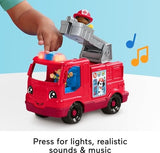 Fisher-Price Little People Fire Truck Musical Push-Along Vehicle With 2 Figures