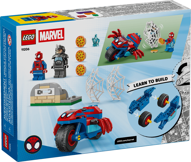 LEGO Marvel Spidey on his Motorcycle vs. Rhino 11206 Building Kit 61 Pieces