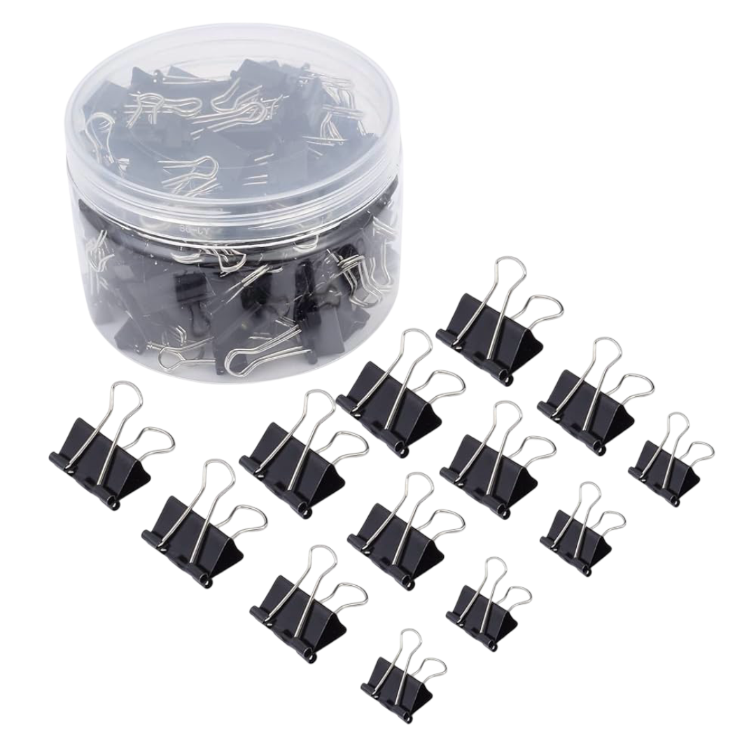 Flamingo Black Binder Clips 32 mm 24 pcs