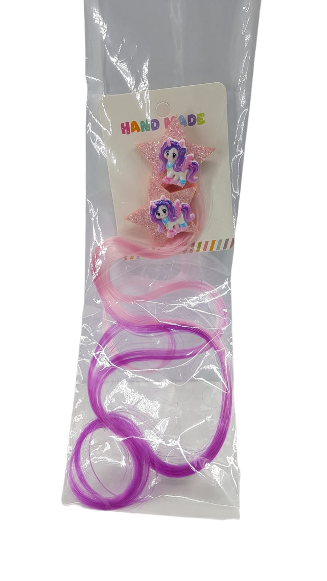 Unicorn Hair Extension Clips 2 Piece Set