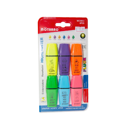 Motarro Highlighter – Fluorescent 6 pcs Pack