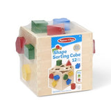 Melissa & Doug Shape Sorting Cube - Classic Wooden Toy with 12 Shapes