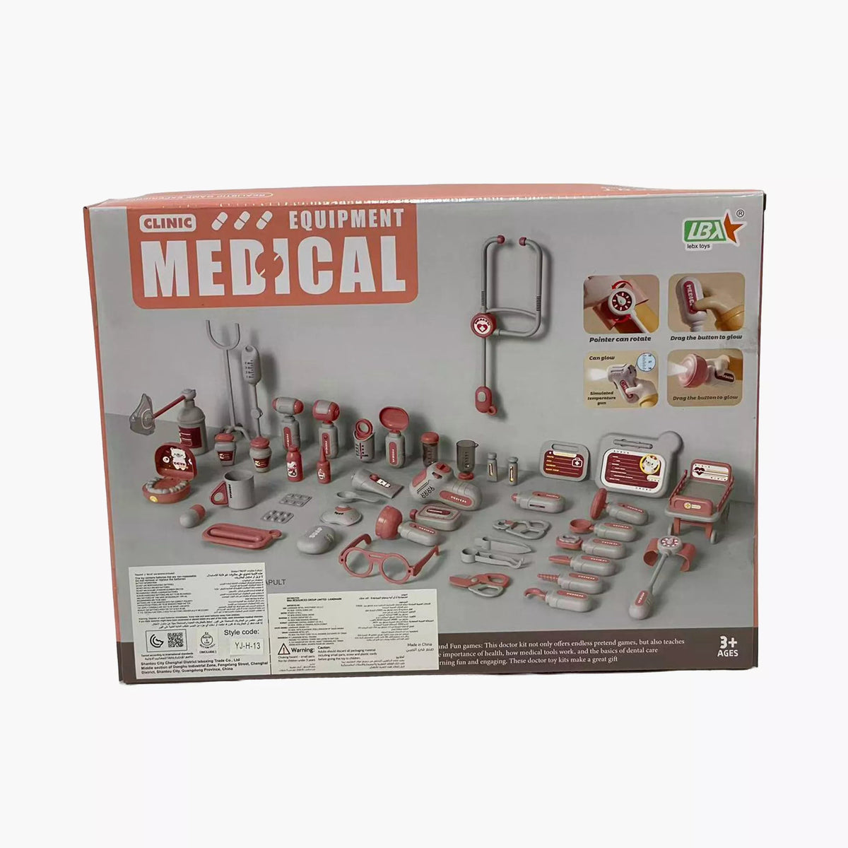 Clinic Equipment 14-Piece Doctor Playset for Kids