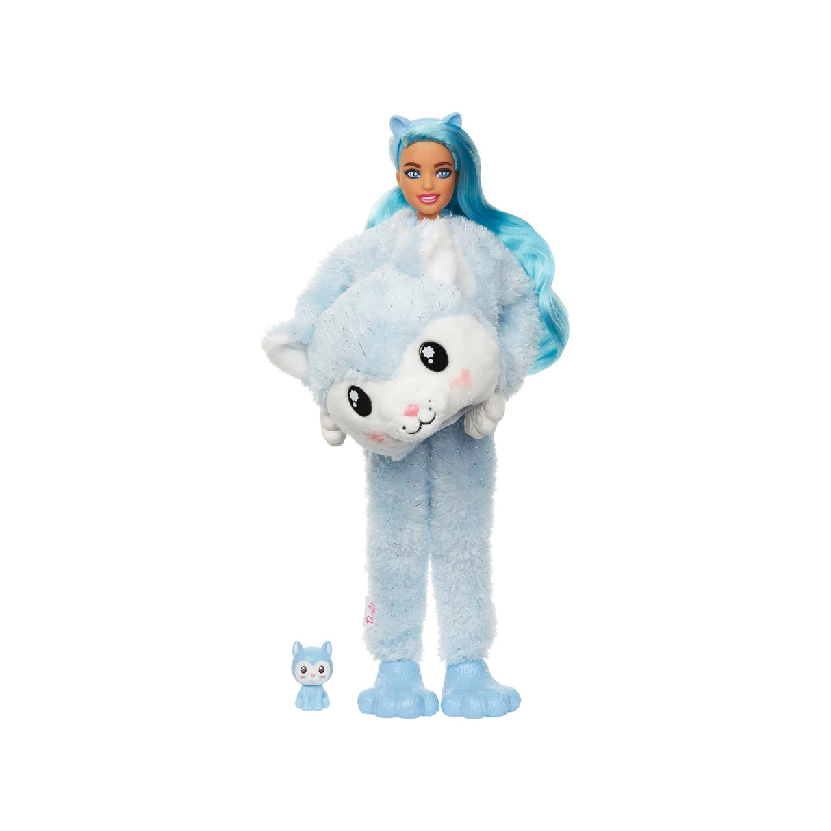 Barbie Cutie Reveal Doll, Snowflake Sparkle Series Husky Plush Costume