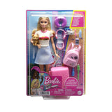 Barbie Doll & Accessories, Travel Set with Puppy , Malibu Doll with Blonde Hair