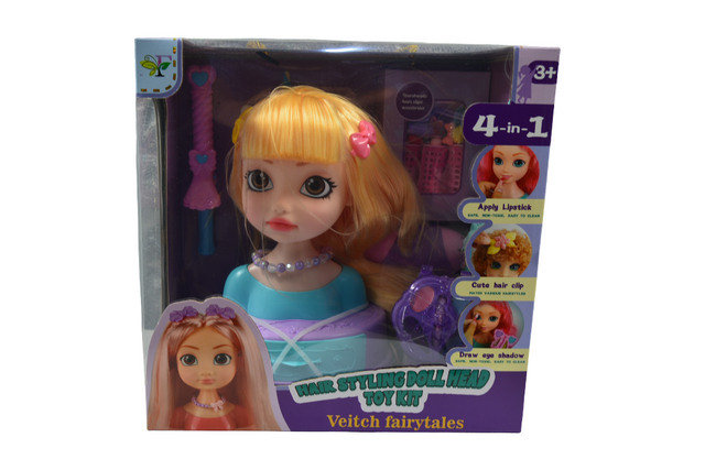 Hair Styling 4-in-1 Doll Head Toy Kit