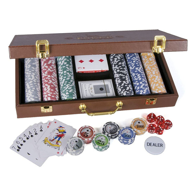 300 PC Poker Game Set Wooden Storage Case