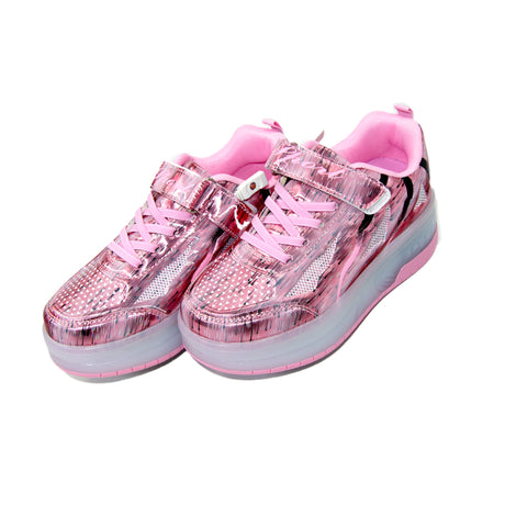 Roller Skates Shoes With LED lights  - Pink