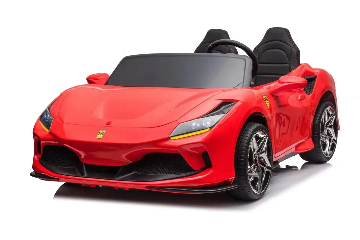 24V Ferrari F8 Style Kids Electric Ride-On Car XXL 2-Seater with leather seats and remote control