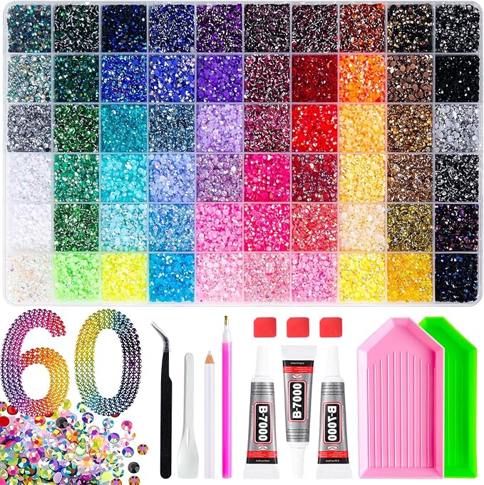 60 Colors Resin Jelly Rhinestones for Bedazzling – DIY Craft Kit