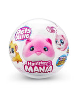 Pets Alive Hamstermania - Lifelike Running Hamster Pet with Ball, 20+ Sounds, and Wall-Sensing Movement - Assorted (Orange)