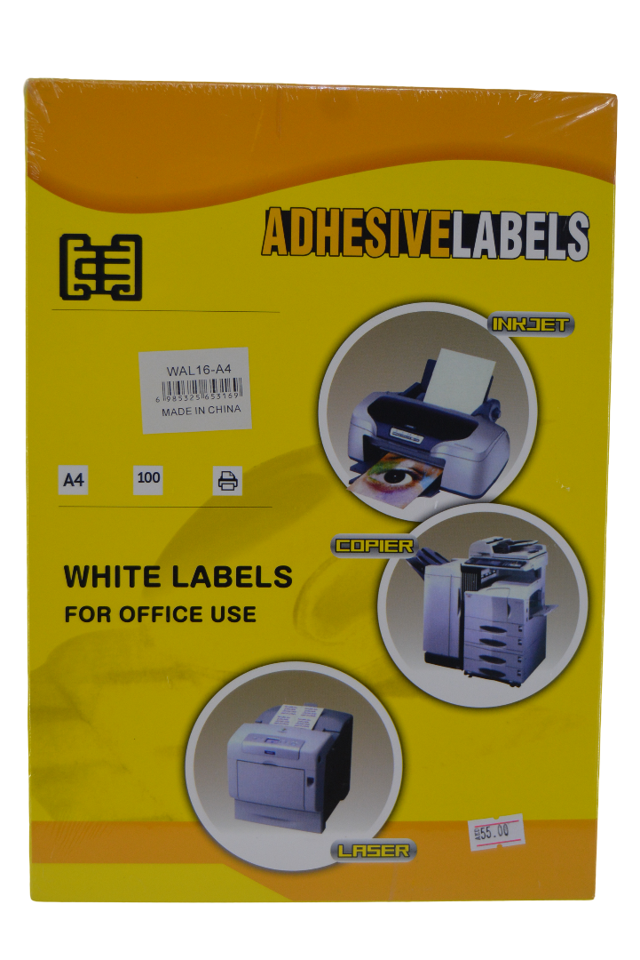 A4 Adhesive White Labels 100 Sheet