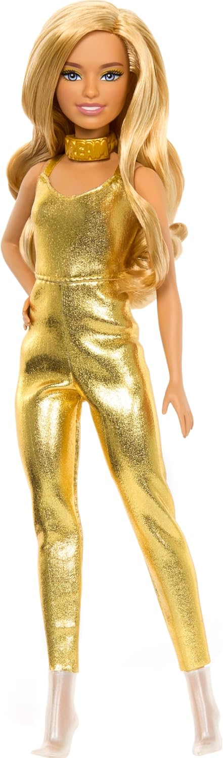 Barbie Fashionistas Doll 222 Blonde Wavy Hair Golden Jumps