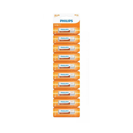 Philips LongLife Zinc AA Batteries 1.5 V 10 Blister