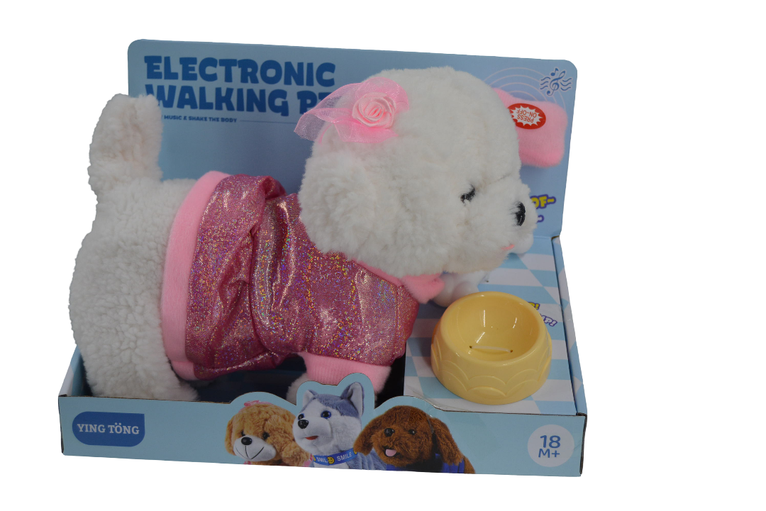 White Dog Plush – Electronic Walking & Barking Pet