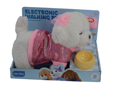 White Dog Plush – Electronic Walking & Barking Pet