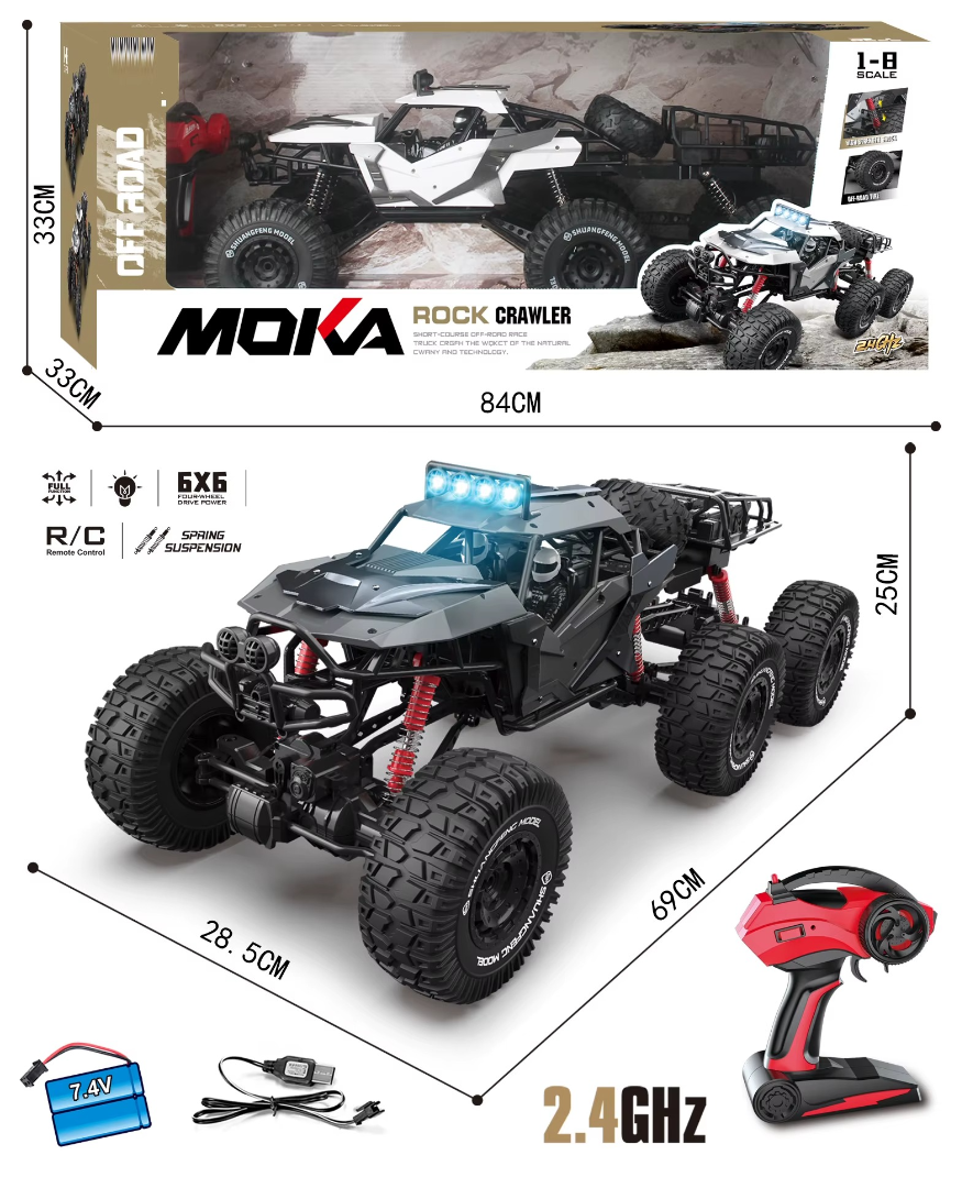 2.4G 1/8 Alloy 70cm Big Size Shock Absorber All Terrain 6x6