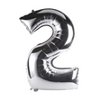 Foil Balloon Age 2 Silver 40 Inch
