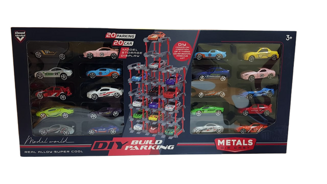 DIY Build Parking 20-Piece Alloy Car Set