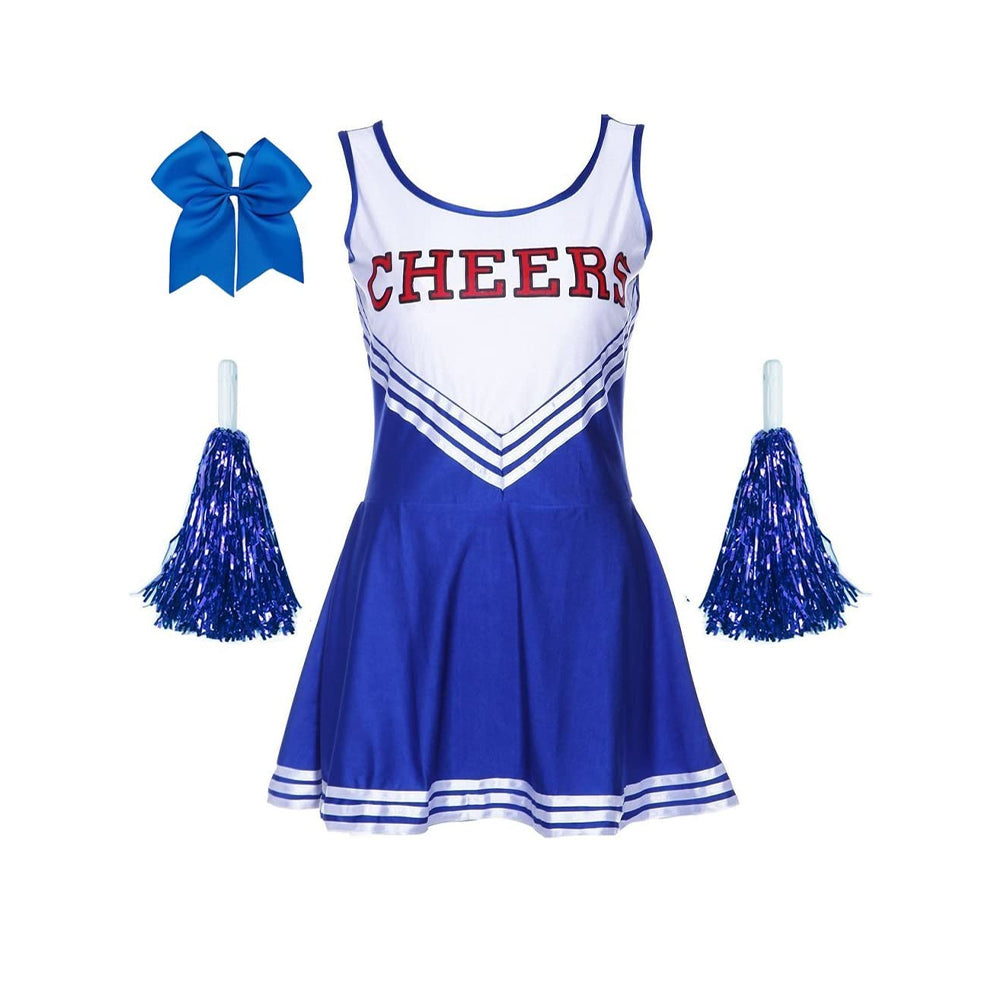 Links to CHEERLEADER COSTUME WITH POMPOM BLUE XL by 