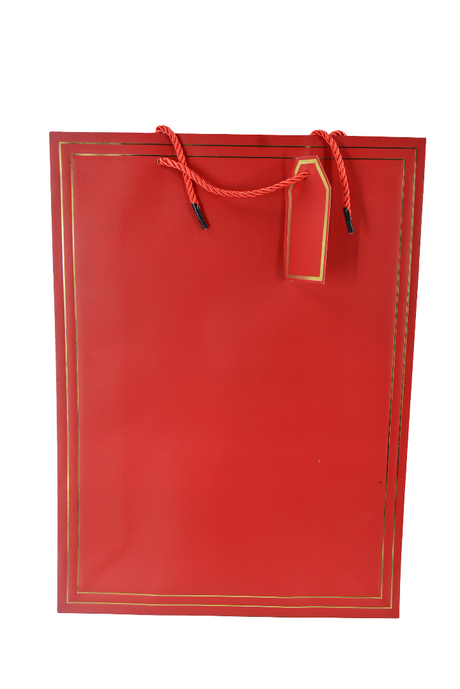 Paper Gift Bag Red Color 31x42x12