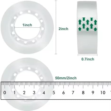 Clear Tape Rolls ¾ Inch x 27 Yards – 8 Rolls | Transparent Tape for Office, School & Gift Wrapping