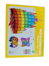 Faceted Stained Glass Magnetic Tiles 100 Pieces – Magnetic Building Set